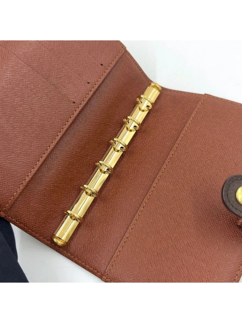 Louis Vuitton Agenda PM Monogram Leather Brown Pocket Bookcover Gold